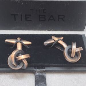 The Tie Bar Bronze Knot Cuff Links - New